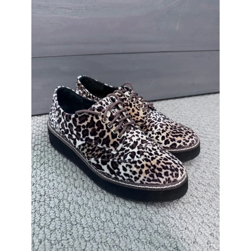 Shellys London Emma Platform Oxford Leopard‎ Size 6.5